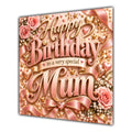 Mum Birthday Card Rose Gold Lettering Hearts