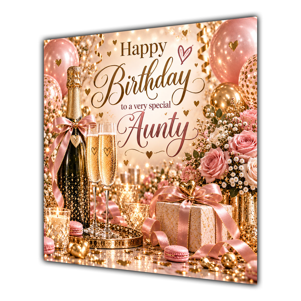 Aunty Birthday Card Champagne Balloons Gifts