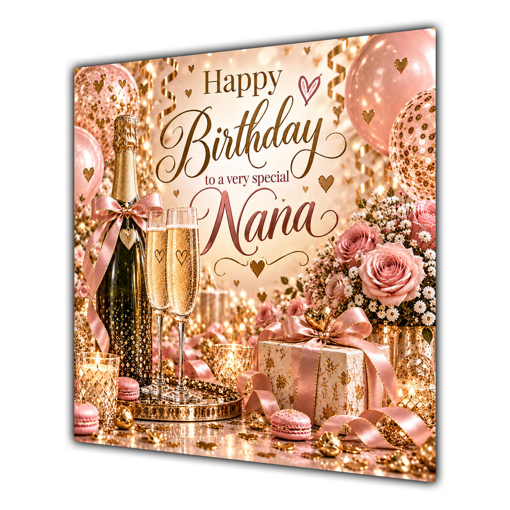 Nana Birthday Card Champagne Balloons Gifts