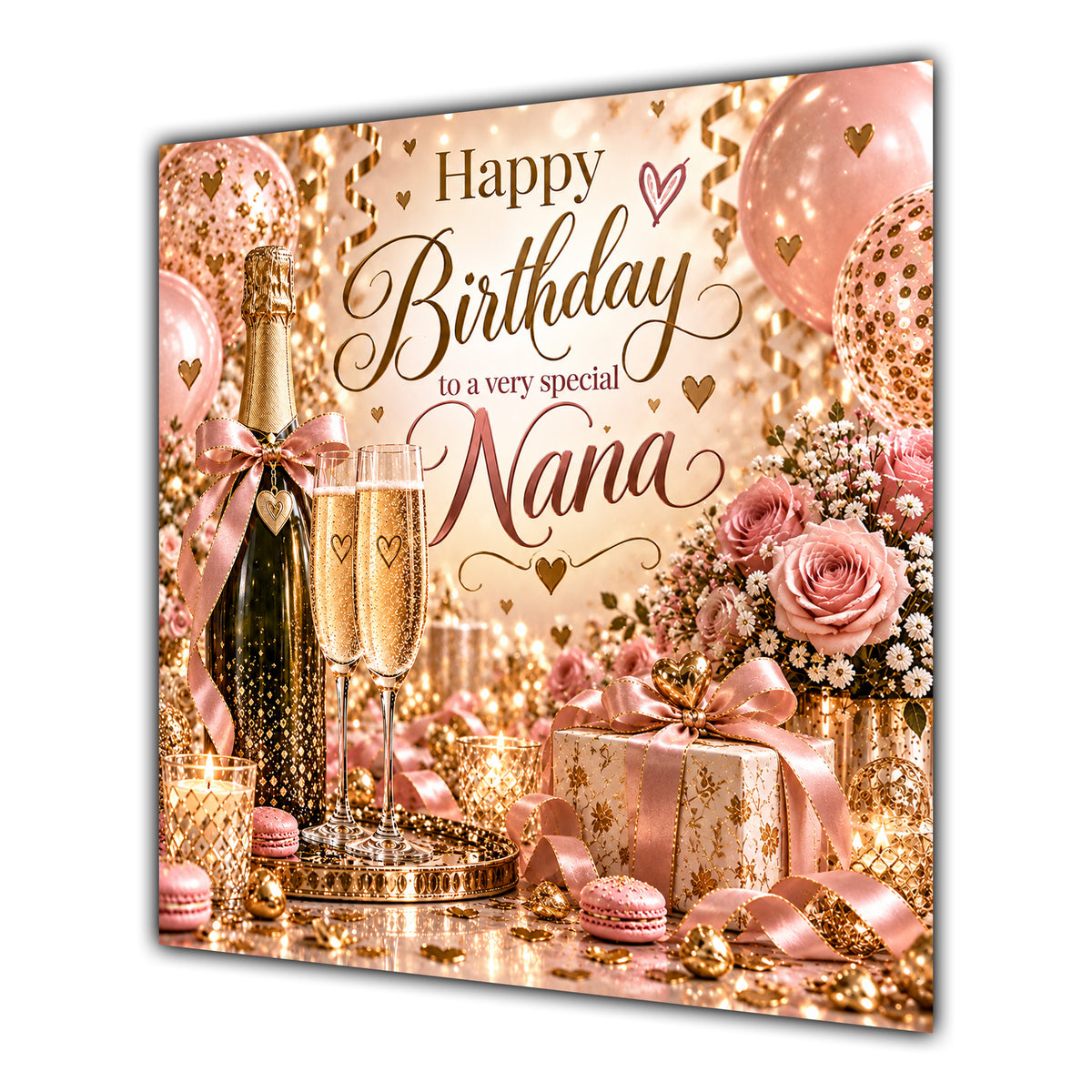Nana Birthday Card Champagne Balloons Gifts