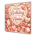 Nana Birthday Card Pink Hearts Flowers Gifts