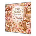 Nana Birthday Card Rose Gold Gift Boxes Bows