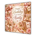 Aunty Birthday Card Rose Gold Gift Boxes Bows
