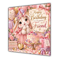 Friend Birthday Card Cute Bunny Balloons