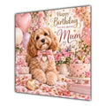 Mum Birthday Card Cockapoo Dog Pink Balloons