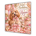 Nana Birthday Card Cockapoo Dog Pink Balloons