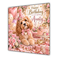 Aunty Birthday Card Cockapoo Dog Pink Balloons