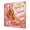 Nana Birthday Card Golden Cocker Spaniel Dog
