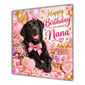 Nana Birthday Card Black Labrador Dog Balloons