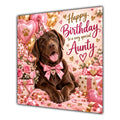 Aunty Birthday Card Chocolate Labrador Dog
