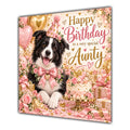 Aunty Birthday Card Border Collie Dog Balloons