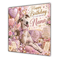 Nana Birthday Card Whippet Dog Pink Balloons