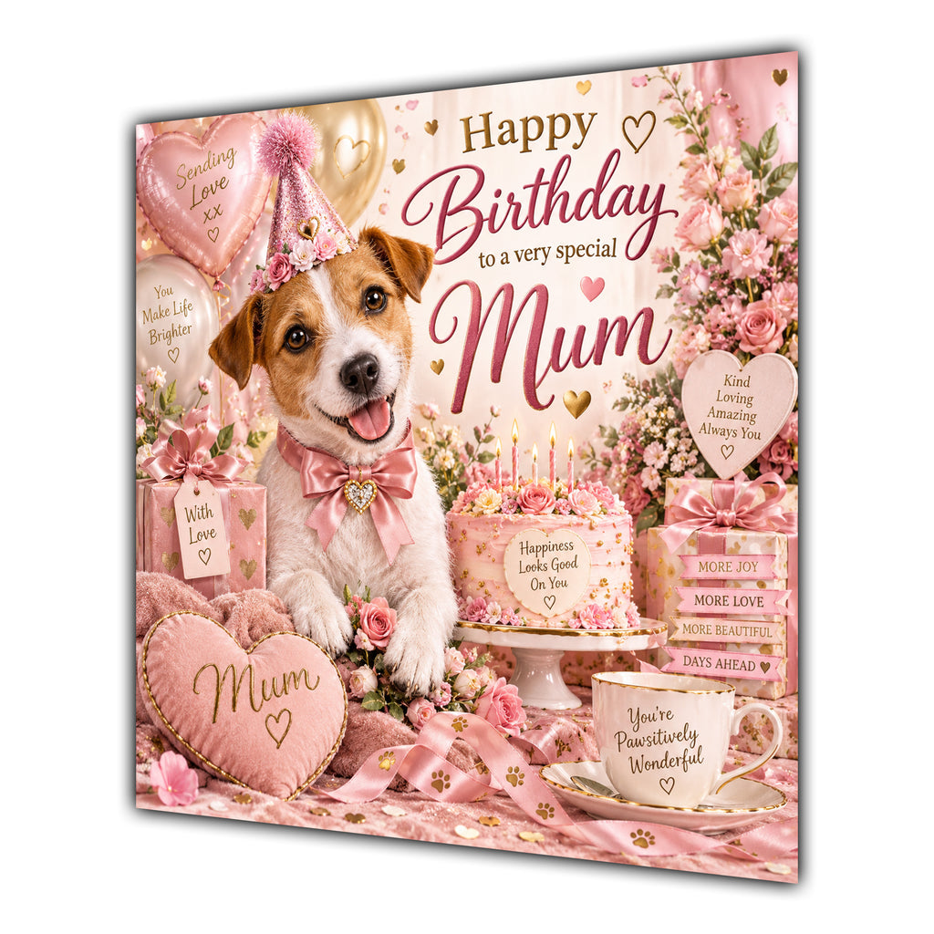 Mum Birthday Card Jack Russell Terrier Dog