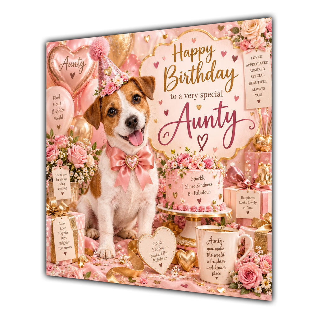 Aunty Birthday Card Jack Russell Terrier Dog
