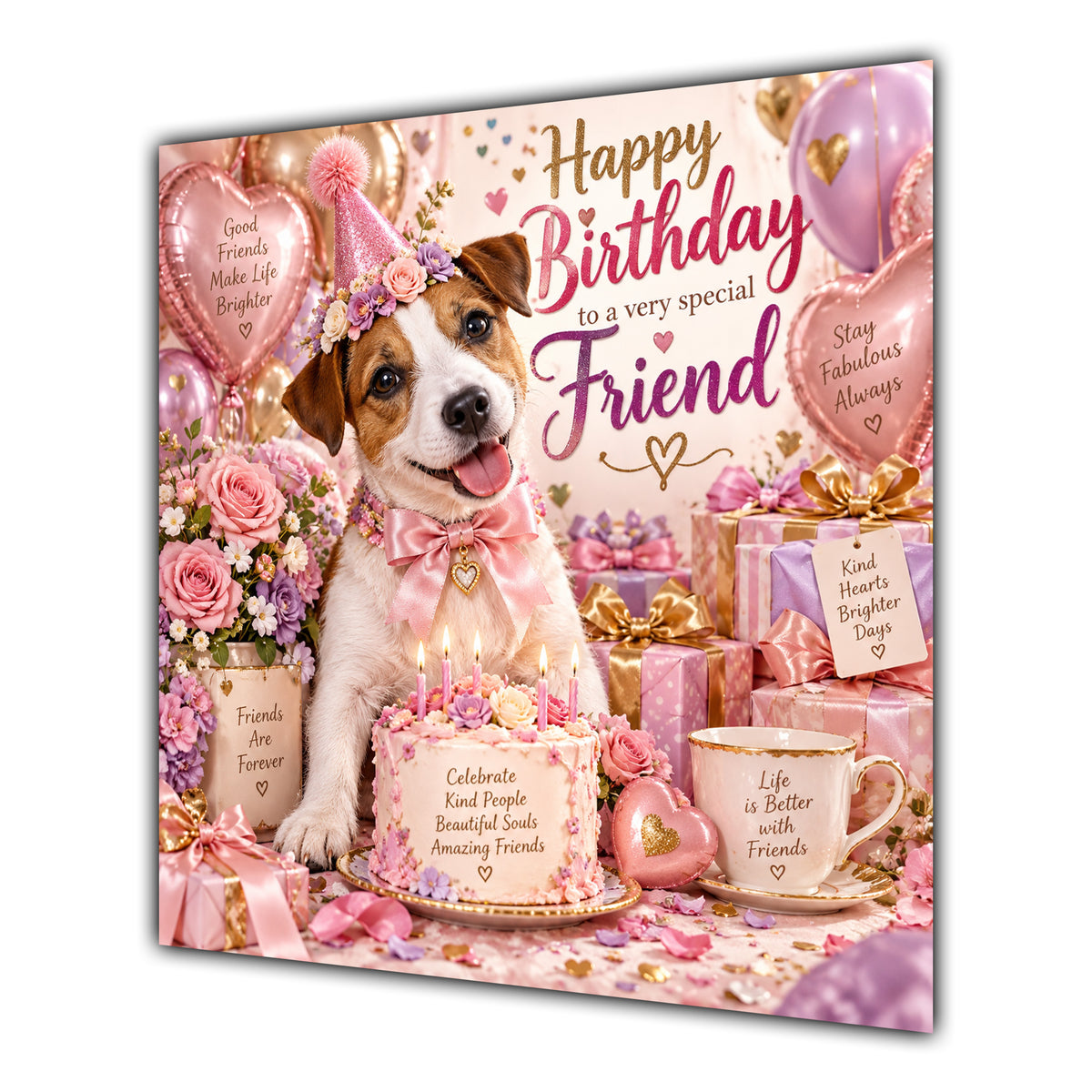 Friend Birthday Card Jack Russell Terrier Dog