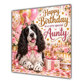 Aunty Birthday Card Black White Springer Spaniel Dog