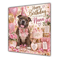 Nana Birthday Card Staffordshire Bull Terrier Dog