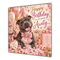 Aunty Birthday Card Staffordshire Bull Terrier Dog