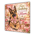 Mum Birthday Card German Shepherd Dog Balloons