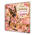 Sister Birthday Card German Shepherd Dog Balloons