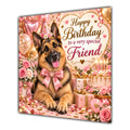Friend Birthday Card German Shepherd Dog Balloons