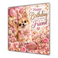 Friend Birthday Card Chihuahua Dog Pink Balloons