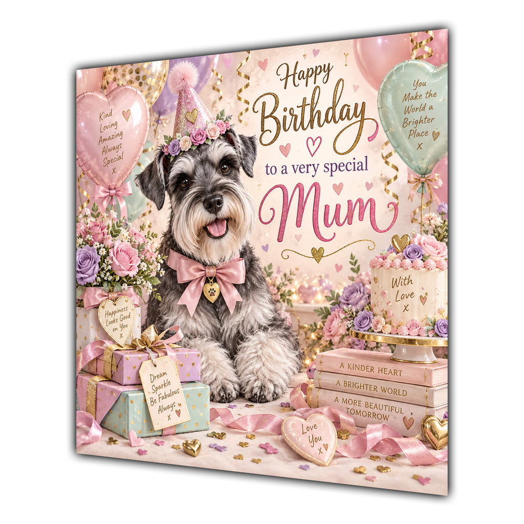 Mum Birthday Card Miniature Schnauzer Dog