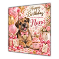 Nana Birthday Card Border Terrier Dog Balloons