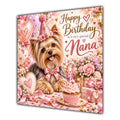 Nana Birthday Card Yorkshire Terrier Dog Balloons