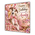 Aunty Birthday Card Lurcher Dog Pink Balloons