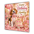 Aunty Birthday Card Beagle Dog Pink Balloons