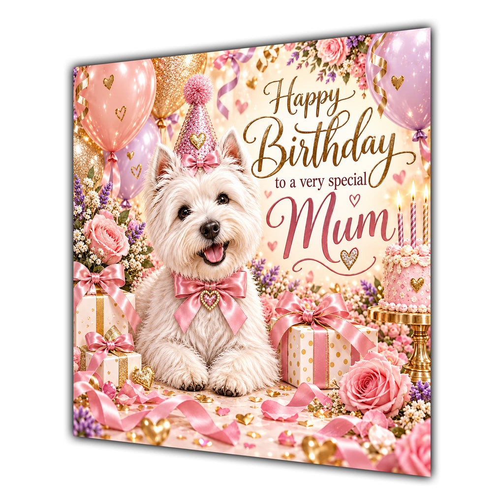 Mum Birthday Card West Highland White Terrier Dog