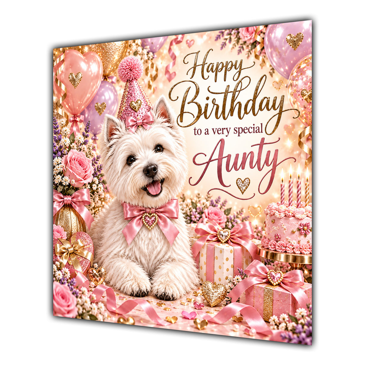 Aunty Birthday Card West Highland White Terrier Dog