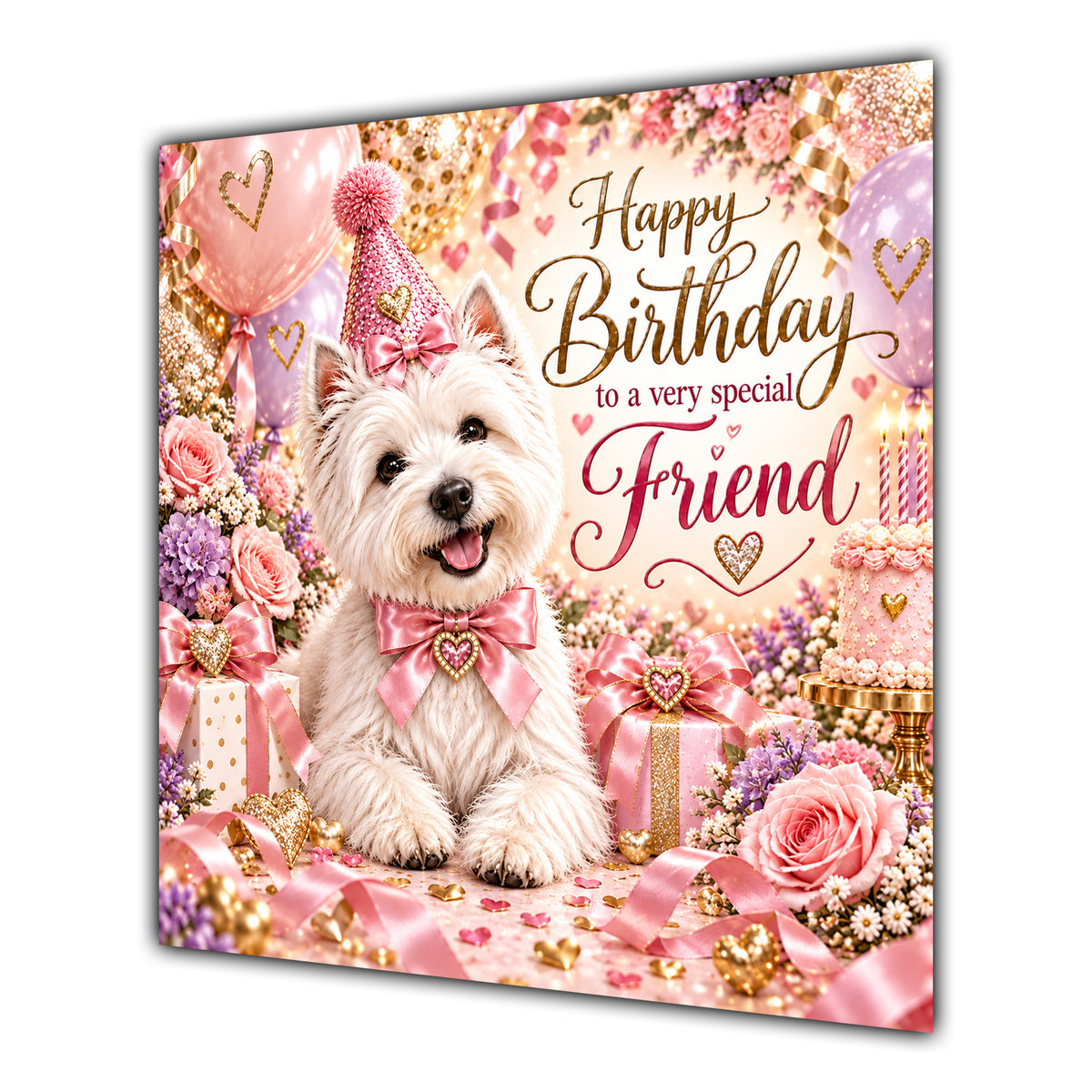 Friend Birthday Card West Highland White Terrier Dog