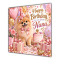 Nana Birthday Card Pomeranian Dog Pink Balloons