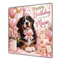 Mum Birthday Card Bernese Mountain Dog Balloons
