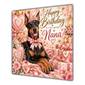 Nana Birthday Card Dobermann Dog Pink Balloons