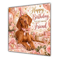 Friend Birthday Card Hungarian Vizsla Dog Balloons
