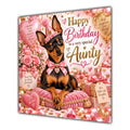 Aunty Birthday Card Miniature Pinscher Dog Balloons