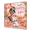 Sister Birthday Card Harlequin Great Dane Dog