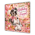 Friend Birthday Card Harlequin Great Dane Dog