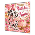 Nana Birthday Card Dalmatian Dog Pink Balloons