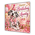 Aunty Birthday Card Dalmatian Dog Pink Balloons