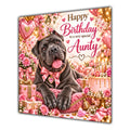 Aunty Birthday Card Cane Corso Dog Pink Balloons