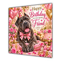 Friend Birthday Card Cane Corso Dog Pink Balloons