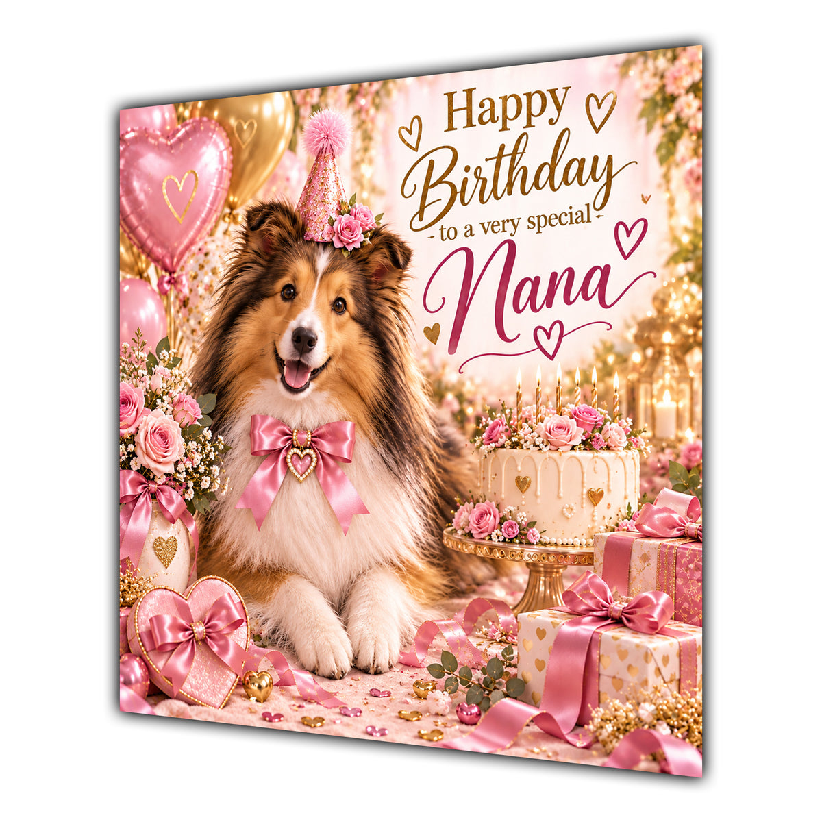 Nana Birthday Card Shetland Sheepdog Sheltie