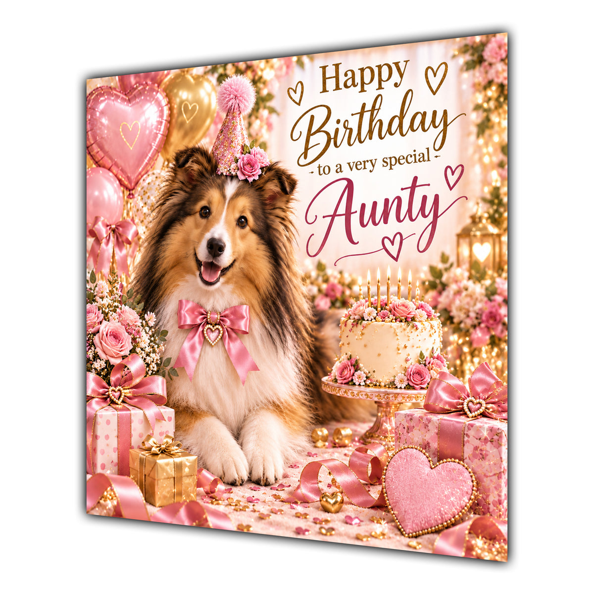 Aunty Birthday Card Shetland Sheepdog Sheltie