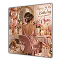 Mum 30th Birthday Card Brunette Dressing Table Pink Roses