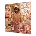 Aunty 30th Birthday Card Brunette Dressing Table Pink Roses