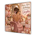 Daughter 30th Birthday Card Brunette Dressing Table Pink Roses